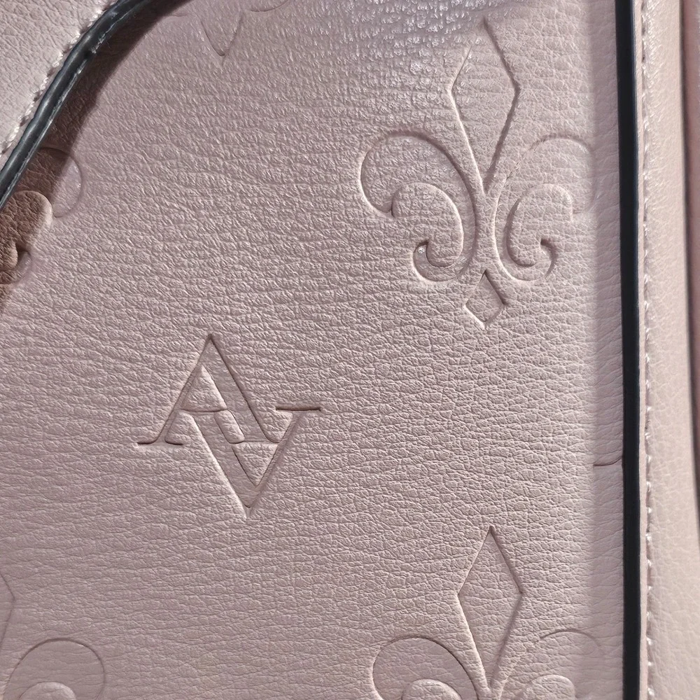 Adrienne Vittadini Satchel Womens Medium Embossed Fleur-de-Lis Top Handle Bag